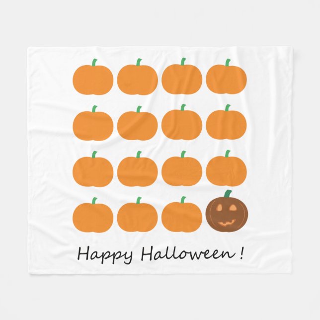 Couverture Polaire Beau Patch Citrouille Halloween (Devant (Horizontal))