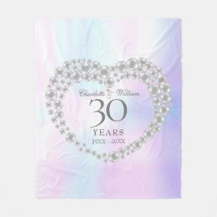 Couverture Polaire Beau Pearl Heart 30e anniversaire de Mariage