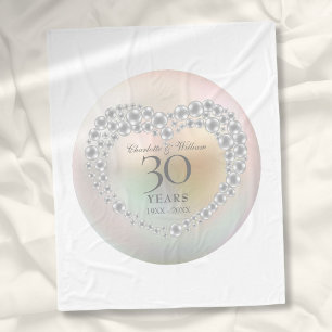 Couverture Polaire Beau Pearl Heart 30e anniversaire de Mariage