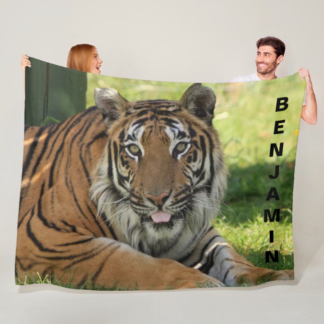 Couverture Polaire Beau Tigre Photo Colorée (En situation)
