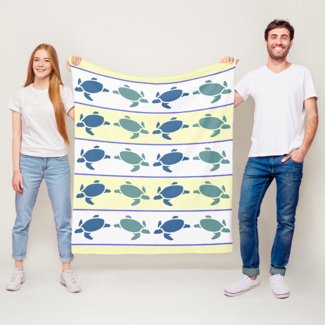 Couverture Polaire Beaucoup de tortues bleues Fleece Jetez la couvert (En situation)