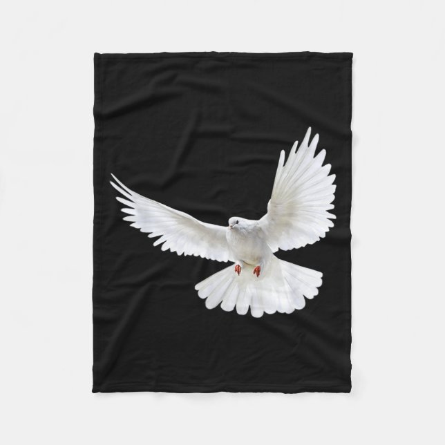 Couverture Polaire Beautiful Flying Peaceful White Dove Photo Silhoue (Devant)