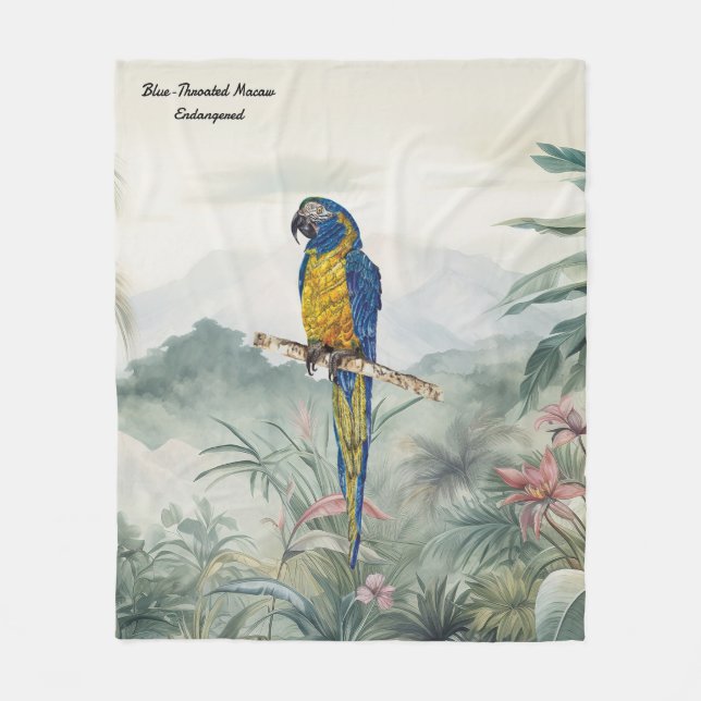 Couverture Polaire Beautiful nature inspired Endangered Macaw (Devant)