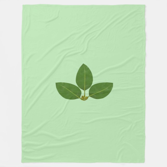 Couverture Polaire Beaux Feuilles Green Laurel sur Lime Green (Devant)