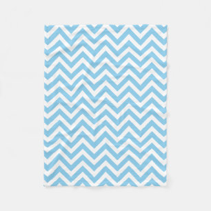 Couverture Polaire Bébé Bleu et Blanc Moyen Taille Horizontal Chevron