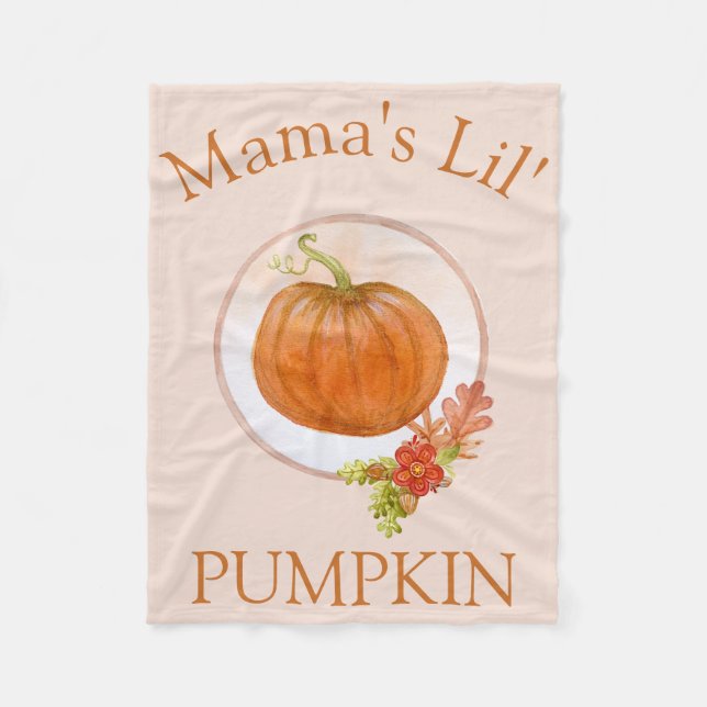Couverture Polaire Bébé Citrouille de la petite maman mignonne (Devant)