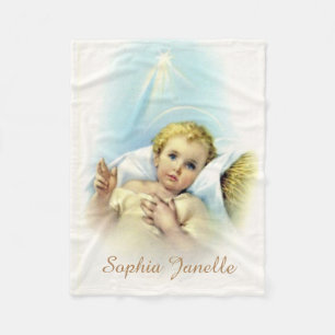 Couverture Polaire Bébé Jésus dans le halo brillant d'étoile de