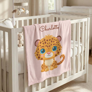 Couverture Polaire Bébé Léopard Mignon Animaux de Safari Enfants