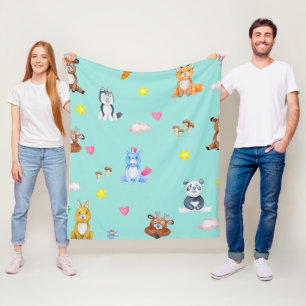 Couverture Polaire Bébé mignon Animaux moustiquaires ferme crèche cou