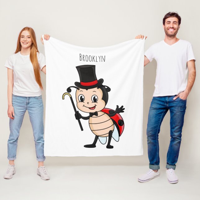 Couverture Polaire Bébé mignon avec chapeau et dessin animé de cravat (En situation)