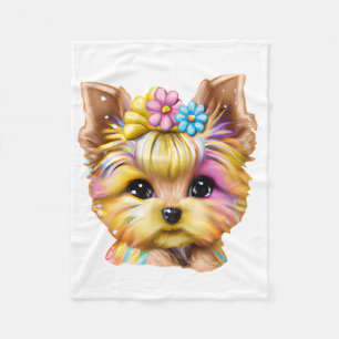 Couverture Polaire Bébé mignon et adorable Yorkie