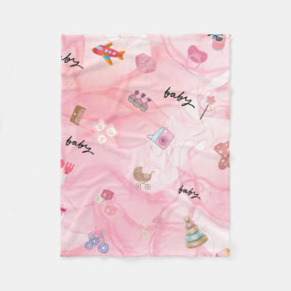 Couverture Polaire Bébé rose fille | Beau Baby shower
