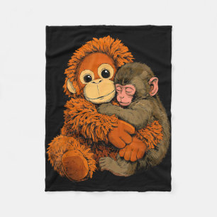 Couverture Polaire Bébé singe frappe maman singe jouet câlin chaud mi