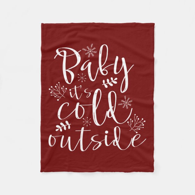 Couverture Polaire Bébé Son Froid Dehors Joli Noël Rouge & Blanc (Devant)