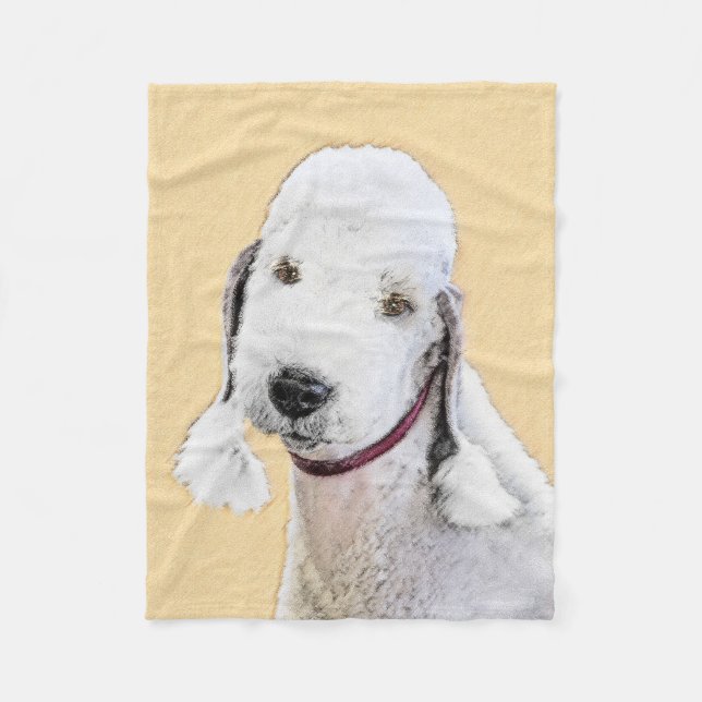 Couverture Polaire Bedlington Terrier Peinture - Art Chien original (Devant)