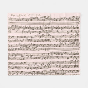 Couverture Polaire Bedtime avec Bach manuscrit musique classique