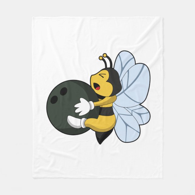 Couverture Polaire Bee at Bowling with Bowling ball (Devant)