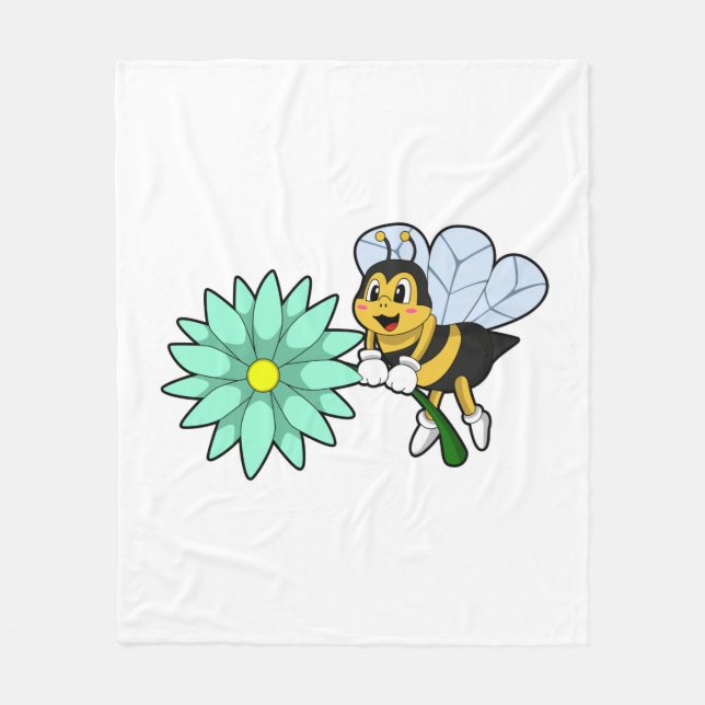 Couverture Polaire Bee with flower.PNG (Devant)