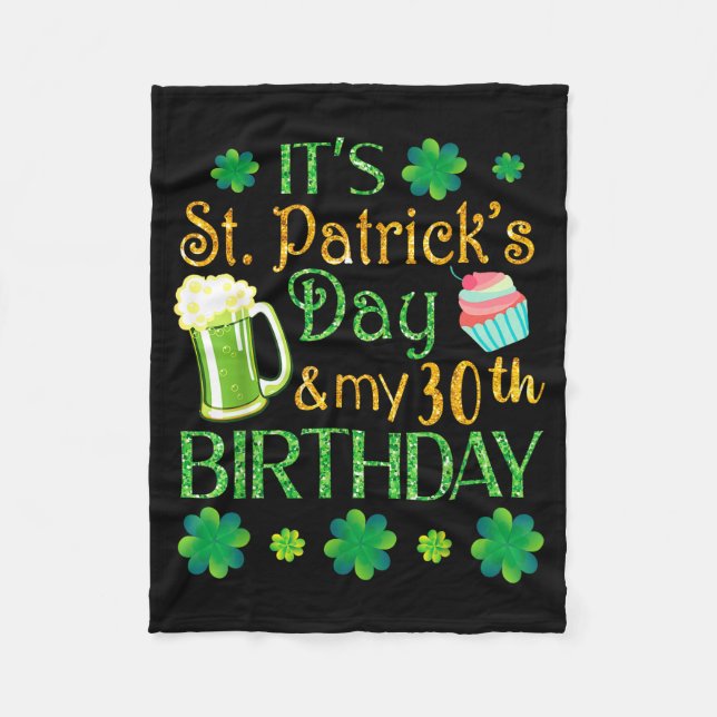Couverture Polaire Beer Cake &amp; Shamrocks It's St Patrick Day &amp (Devant)