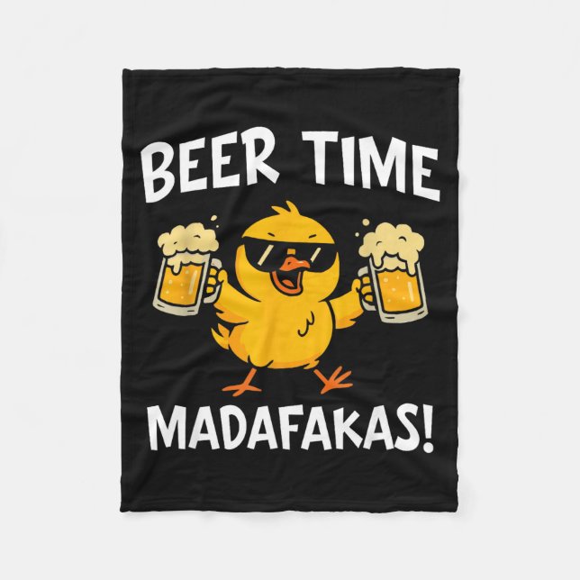 Couverture Polaire Beer Time Madafakas Funny Meme Duck With Beer Chic (Devant)