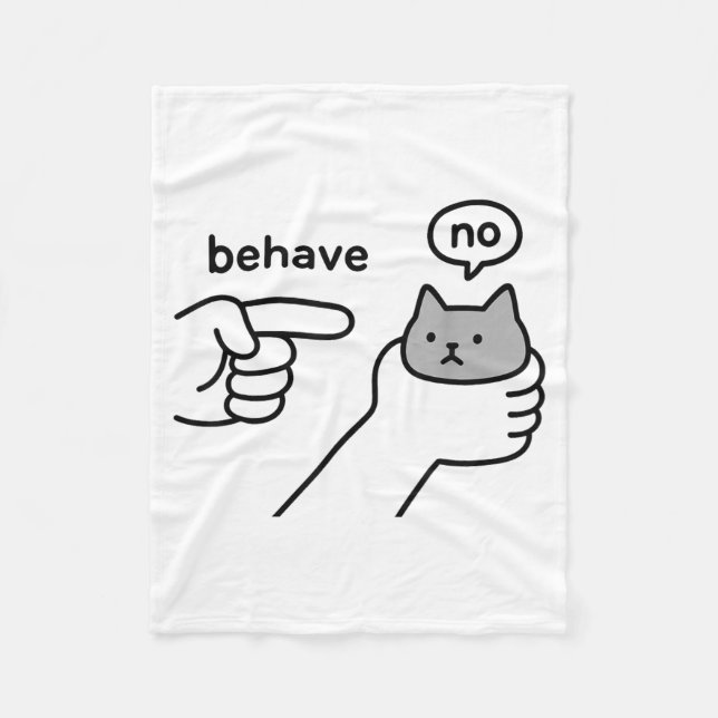 Couverture Polaire Behave No Funny Cat Meme Cartoon Design  (Devant)