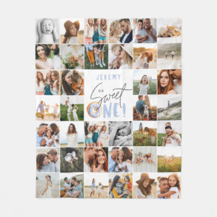 Couverture Polaire beignet sucré un 1er anniversaire multi photo flee