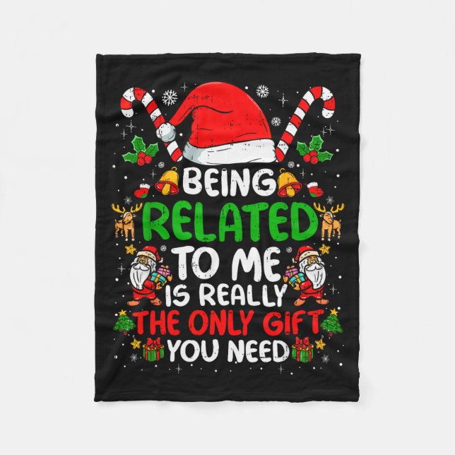 Couverture Polaire Being Related To Me Funny Christmas Family Xmas Pa (Devant)
