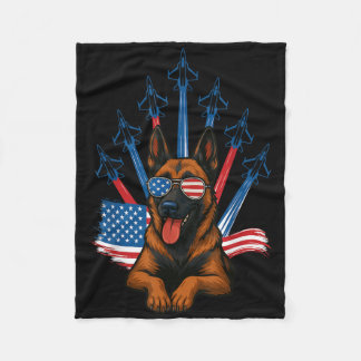 Couverture Polaire Belge Malinois Fighter Jet Avion Patriotique Do
