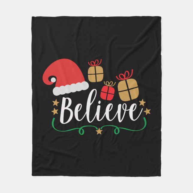 Couverture Polaire Believe - Christmas Believe, Santa Hat, Santa Hat, (Devant)