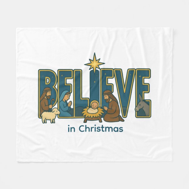 Couverture Polaire Believe nativity  (Devant (Horizontal))