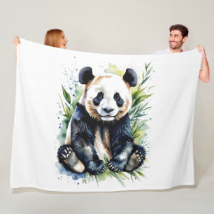 Couverture Polaire Belle aquarelle Panda Bear