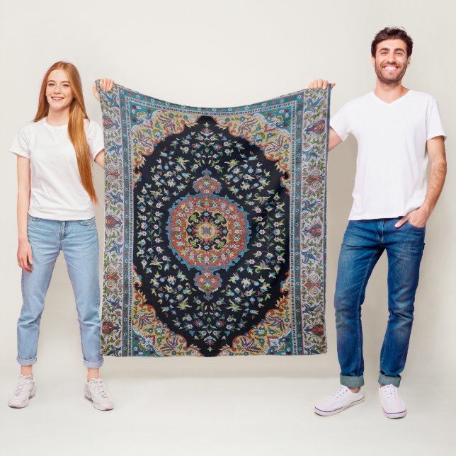 Couverture Polaire Belle Bleue Oriental Antique Kilim Rug (En situation)