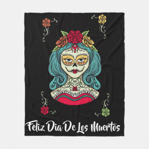 Couverture Polaire Belle Catrina Feliz Día de Muertos