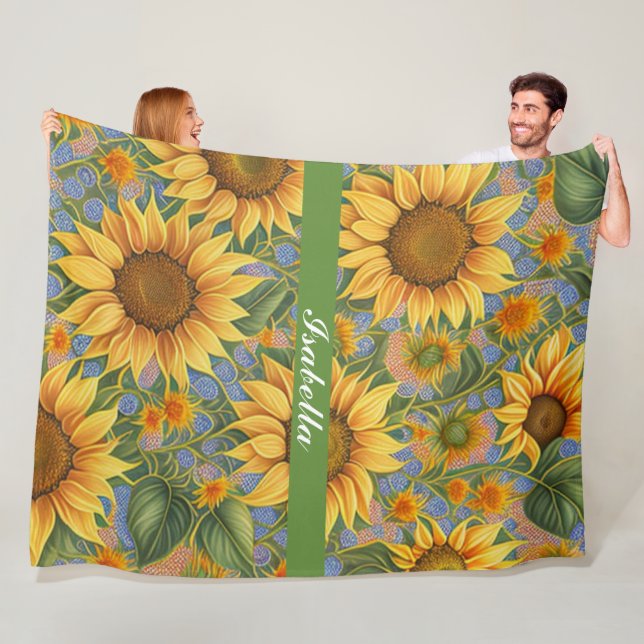 Couverture Polaire Belle collection populaire de tournesol (En situation)