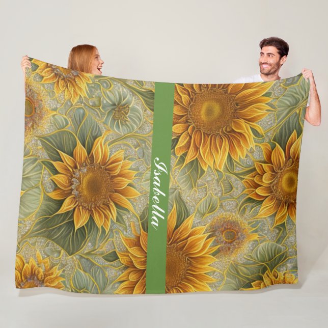 Couverture Polaire Belle collection populaire de tournesol (En situation)