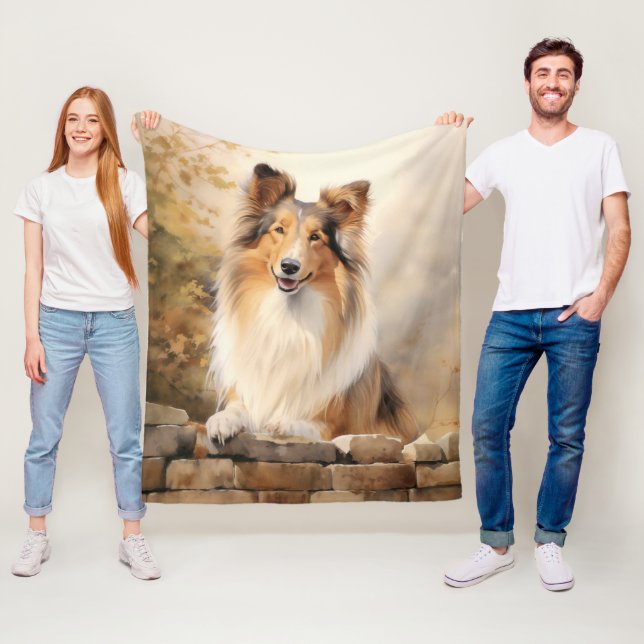 Couverture Polaire Belle Collie (En situation)