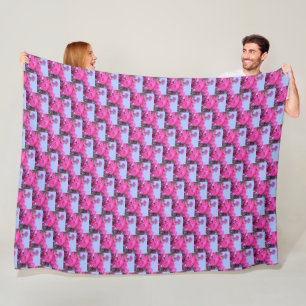 Couverture Polaire Belle Fleur Rose