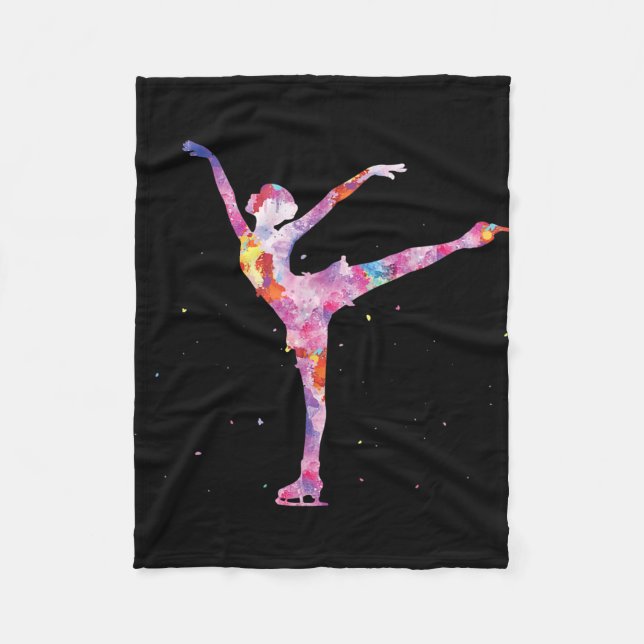 Couverture Polaire belle idée de patineuse artistique - glace figurat (Devant)