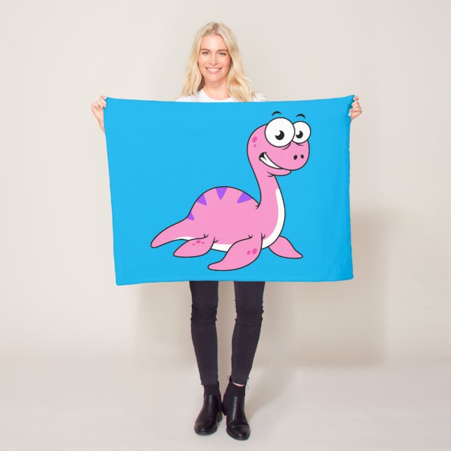Couverture Polaire Belle Illustration Du Monstre Loch Ness. (En situation)