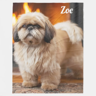Couverture Polaire Belle Lhasa Apso Personnalisée