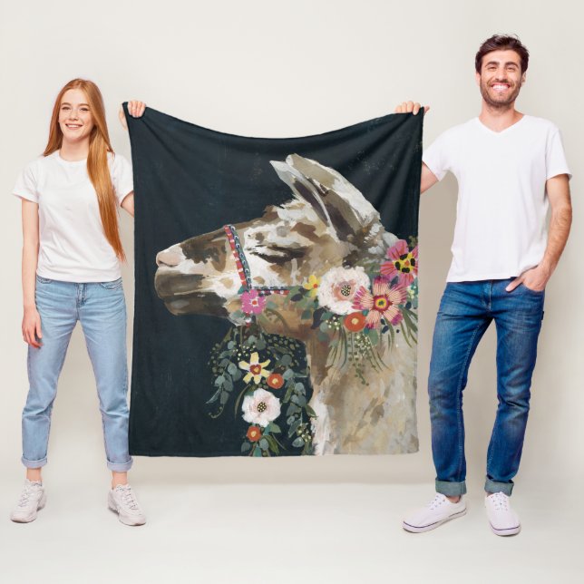 Couverture Polaire Belle Llama (En situation)