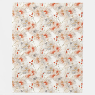 Couverture Polaire Belle Pêche Feminine Rouge Floral
