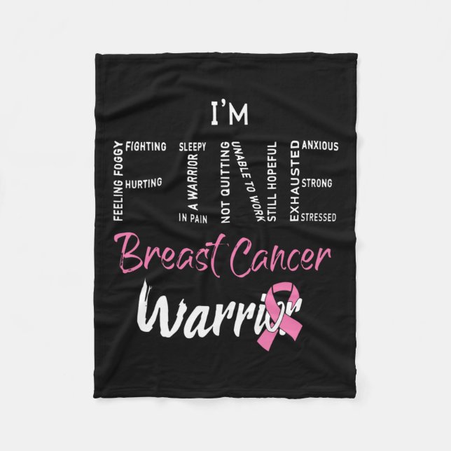 Couverture Polaire Belle poitrine Cancer du sein Guerrier rose Ribbon (Devant)