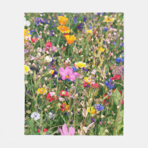 Couverture Polaire belle prairie colorée de fleurs sauvages