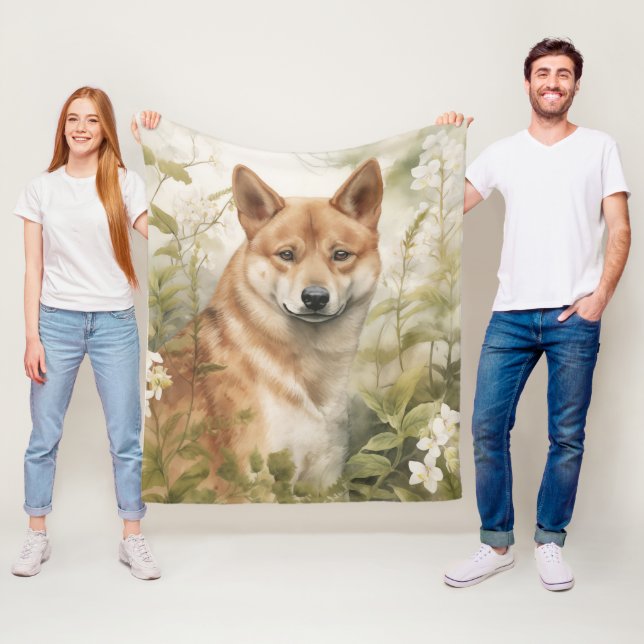 Couverture Polaire Belle Shiba Inu (En situation)