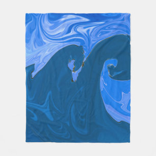 Couverture Polaire Belles Vagues Peinture Abstraite Mur Art