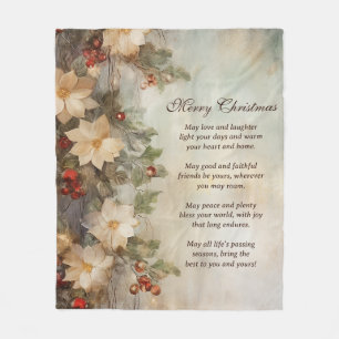 Couverture Polaire Bénédiction irlandaise de Noël   Jolies fleurs d'h