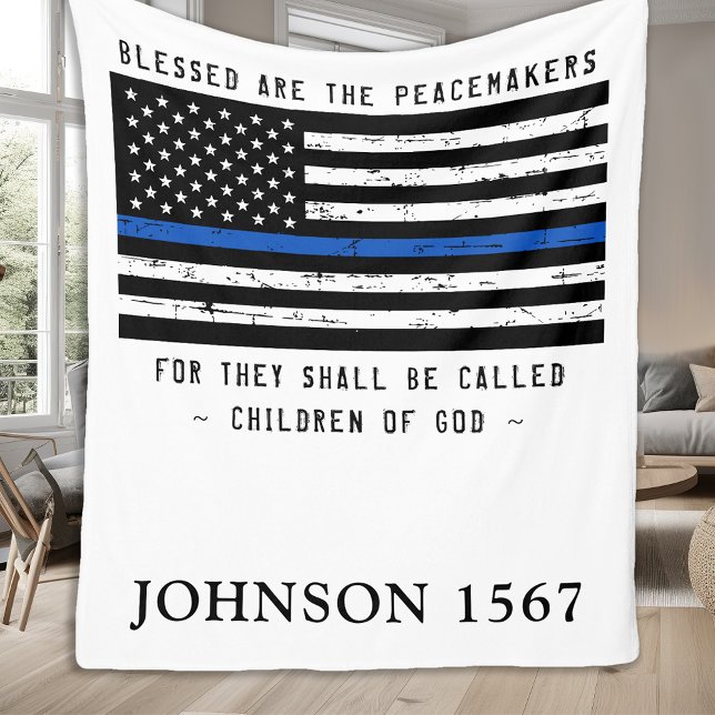 Couverture Polaire Béni Sont Les Peacemakers Police Mince Ligne Bleue (Créateur téléchargé)