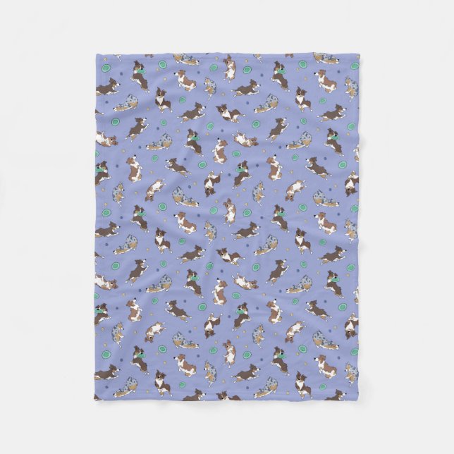 Couverture Polaire Berger Australien Jouant Fun Fleece Blanket (Devant)