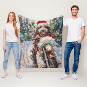 Couverture Polaire Bernedoodle Chien équitation Moto Noël